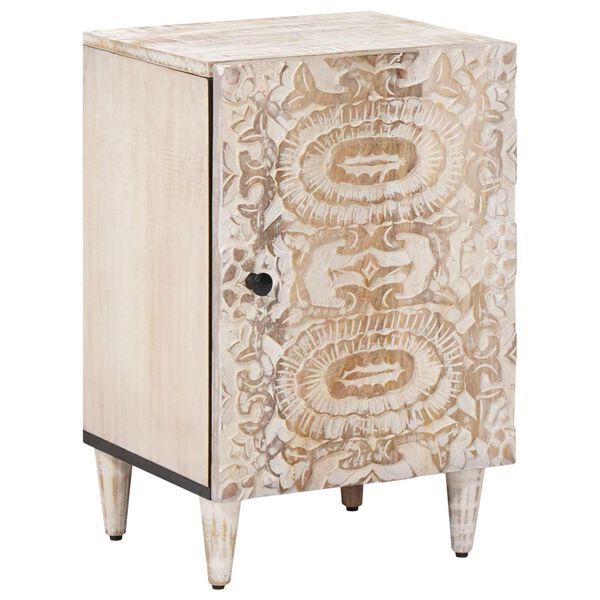 vidaXL Badezimmerschrank Wei&szlig; 38 x 33,5 x 58 cm Massivholz Mango