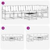 vidaXL Outdoor-Sofagarnitur mit Kissen 7 pcs Nat&uuml;rlich und Schwarz