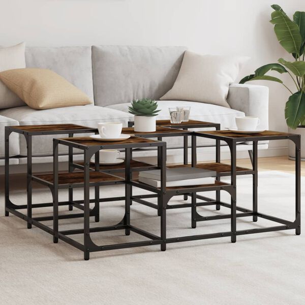 vidaXL Couchtisch Räuchereiche 91x91x40 cm Holzwerkstoff