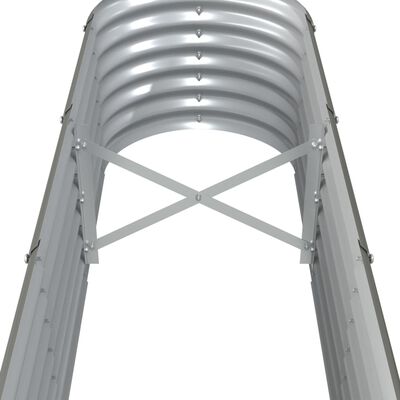 vidaXL Hochbeet Pulverbeschichteter Stahl 332x40x36 cm Grau