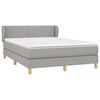 vidaXL Boxspringbett mit Matratze Hellgrau 140x190 cm Stoff