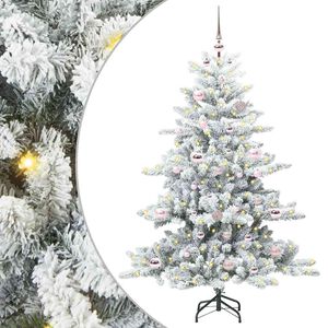 vidaXL K&uuml;nstlicher klappbarer Weihnachtsbaum Wei&szlig; 150 cm PVC und Stahl