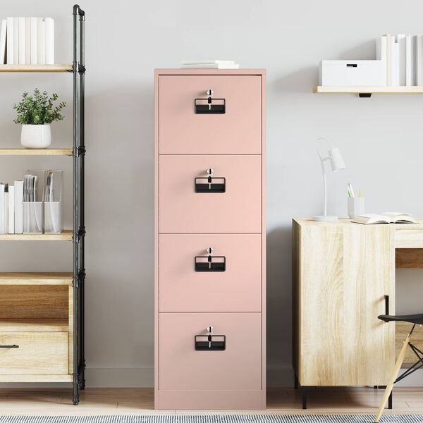 vidaXL Aktenschrank Rosa 44 x 50 x 106,5 cm Kaltgewalzter Stahl