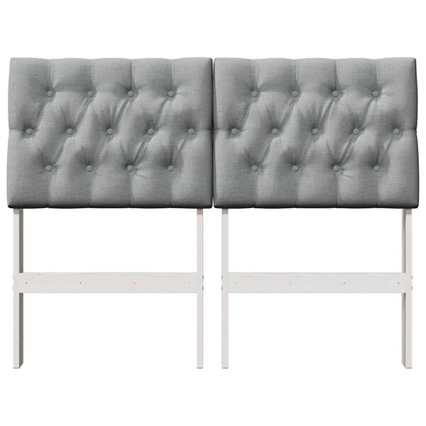 vidaXL Gepolstertes Kopfteil Hellgrau 120 cm Massives Kiefernholz