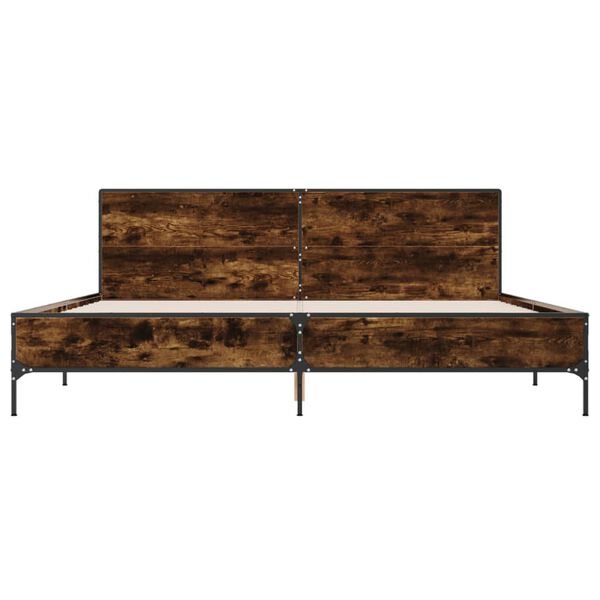 vidaXL Bettgestell R&auml;uchereiche 180x200 cm Holzwerkstoff und Metall