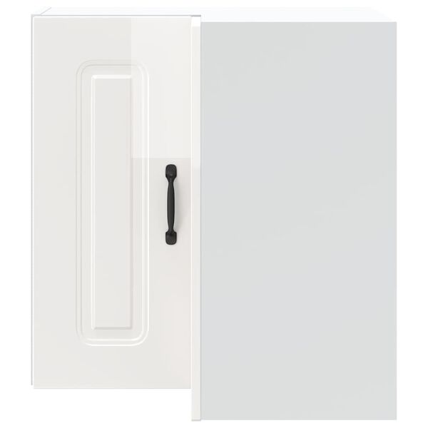 vidaXL K&uuml;chen-Eckh&auml;ngeschrank Kalmar Hochglanz-Wei&szlig; Holzwerkstoff