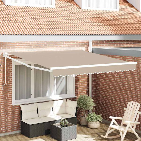 vidaXL Einziehbare Markise Beige 350 x 250 cm Polyester und Aluminium