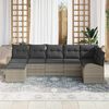 vidaXL Garten-Sofa-Set 7 pcs Hellgrau Poly Rattan