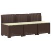 vidaXL 3-Sitzer Garten Sofa mit Kissen Rattan-Look PP Braun