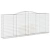 vidaXL Gabionen mit Hochbogen 9 Stk. 400x50x160/180cm Verzinktes Eisen