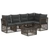vidaXL Gartensofa-set 6 Stk. Grau Poly-Rattan