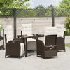 vidaXL Garten Essgruppe mit Kissen 5 pcs Braun Poly-Rattan