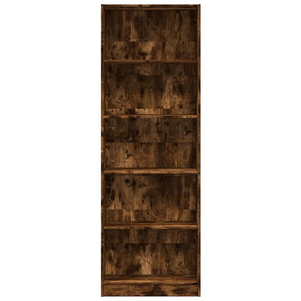 vidaXL Bücherregal Räuchereiche 60x24x176 cm Holzwerkstoff