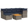 vidaXL 7-tlg. Garten-Sofagarnitur mit Kissen Grau Poly Rattan