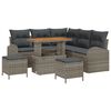 vidaXL Garten-Sofa-Set mit Kissen 8 pcs Grau Poly Rattan