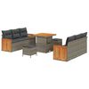 vidaXL Garten-Sofa-Set mit Kissen 9 pcs Grau