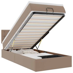 vidaXL Ottoman-Bett mit Matratze Cappuccino-Braun 90x200 cm Kunstleder