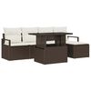 vidaXL Gartensofa-set 6 stk. Braun und Creme Poly-Rattan