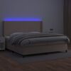 vidaXL Boxspringbett mit Matratze & LED Cappuccino-Braun 200x200cm
