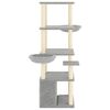 vidaXL Kratzbaum mit Sisal-Kratzs&auml;ulen Hellgrau 147 cm