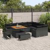 vidaXL Garten-Sofa-Set mit Kissen mit Speicher 12 pcs Schwarz