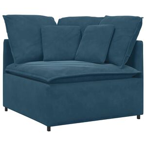 vidaXL Modulares Sofa Eckmodul mit Kissen Blau 100 cm