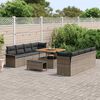 vidaXL Garten-Sofa-Set 11 pcs Grau Poly-Rattan