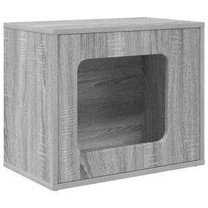 vidaXL Katzenhaus Sonoma-Grau 51 x 30 x 42,5 cm Holzwerkstoff