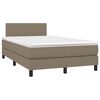vidaXL Boxspringbett mit Matratze & LED Taupe 120x200 cm Stoff