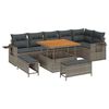 vidaXL Garten-Sofa-Set 9 pcs Grau Poly-Rattan