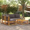 vidaXL 5-tlg. Gartensofa-Set mit Kissen Holz Akazie & Seil