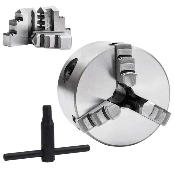 vidaXL 3-Backen-Drehfutter Selbstzentrierend 80 mm Stahl