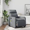 vidaXL Massagesessel Elektrisch Grau Kunstleder