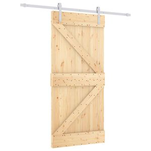 vidaXL Schiebet&uuml;r 95 x 210 cm Massivkiefer (Unbehandelt)