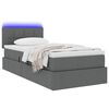 vidaXL Bett mit Stauraum und LED mit LED Dunkelgrau 90 x 190 cm Stoff