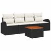 vidaXL Gartensofa-set 5 stk. Schwarz Poly-Rattan