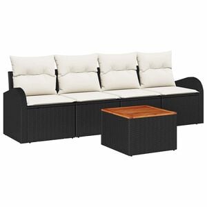 vidaXL Gartensofa-set 5 stk. Schwarz Poly-Rattan