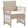 vidaXL Gartensessel mit Sitzkissen 2 Stk. Beige Poly Rattan