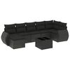 vidaXL 8-tlg. Garten-Sofagarnitur mit Kissen Schwarz Poly Rattan