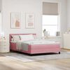 vidaXL Boxspringbett mit Matratze mit Kopfteil Rosa 160 x 200 cm Samt