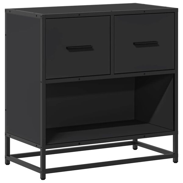 vidaXL Nachttisch Schwarz 60x31x60 cm Holzwerkstoff und Metall