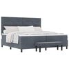 vidaXL Boxspringbett mit Matratze Dunkelgrau 200 x 200 cm Samt