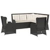 vidaXL 5-tlg. Garten-Lounge-Set mit Kissen Schwarz Poly Rattan