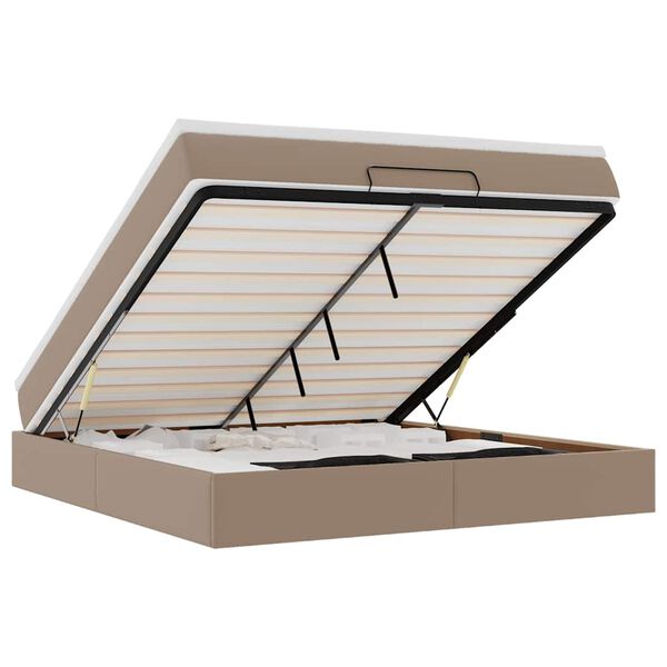 vidaXL Ottoman-Bett mit Matratze Cappuccino-Braun 180x200cm Kunstleder