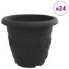 vidaXL Runder Blumentopf 24 Stk. Schwarz &Oslash; 34 x 28 cm Kunststoff