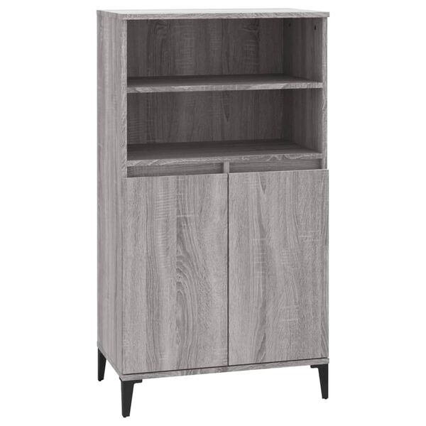 vidaXL Highboard Grau Sonoma 60x36x110 cm Holzwerkstoff
