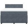 vidaXL Boxspringbett mit Matratze Dunkelgrau 140x190 cm Samt