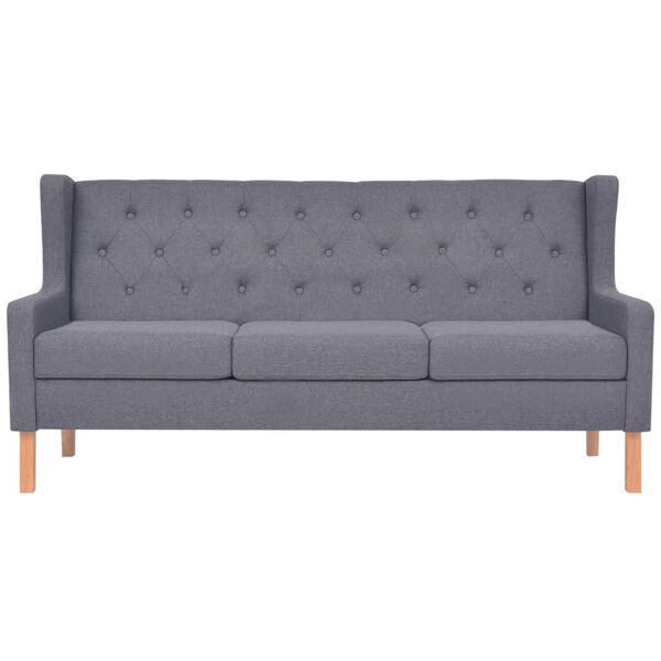 vidaXL 3-Sitzer Sofa Stoff Grau