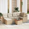 vidaXL Garten-Sofa-Set 7 pcs Beige Poly Rattan