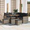 vidaXL Gartensofa-set mit Kissen 8 pcs Grau Poly Rattan